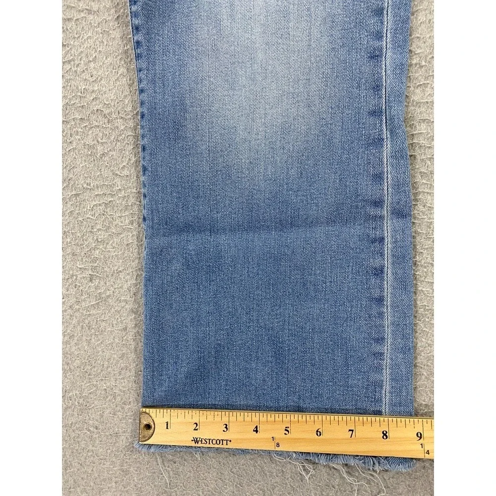 L'AGENCE Kendra High Waist Cropped Flare Raw Hem Womens 30 Stretch‎ Alamo Jeans